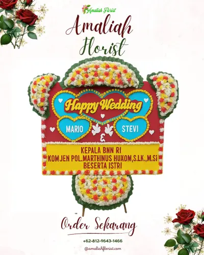 Karangan Papan Bunga Pernikahan di Amerta Bhuana